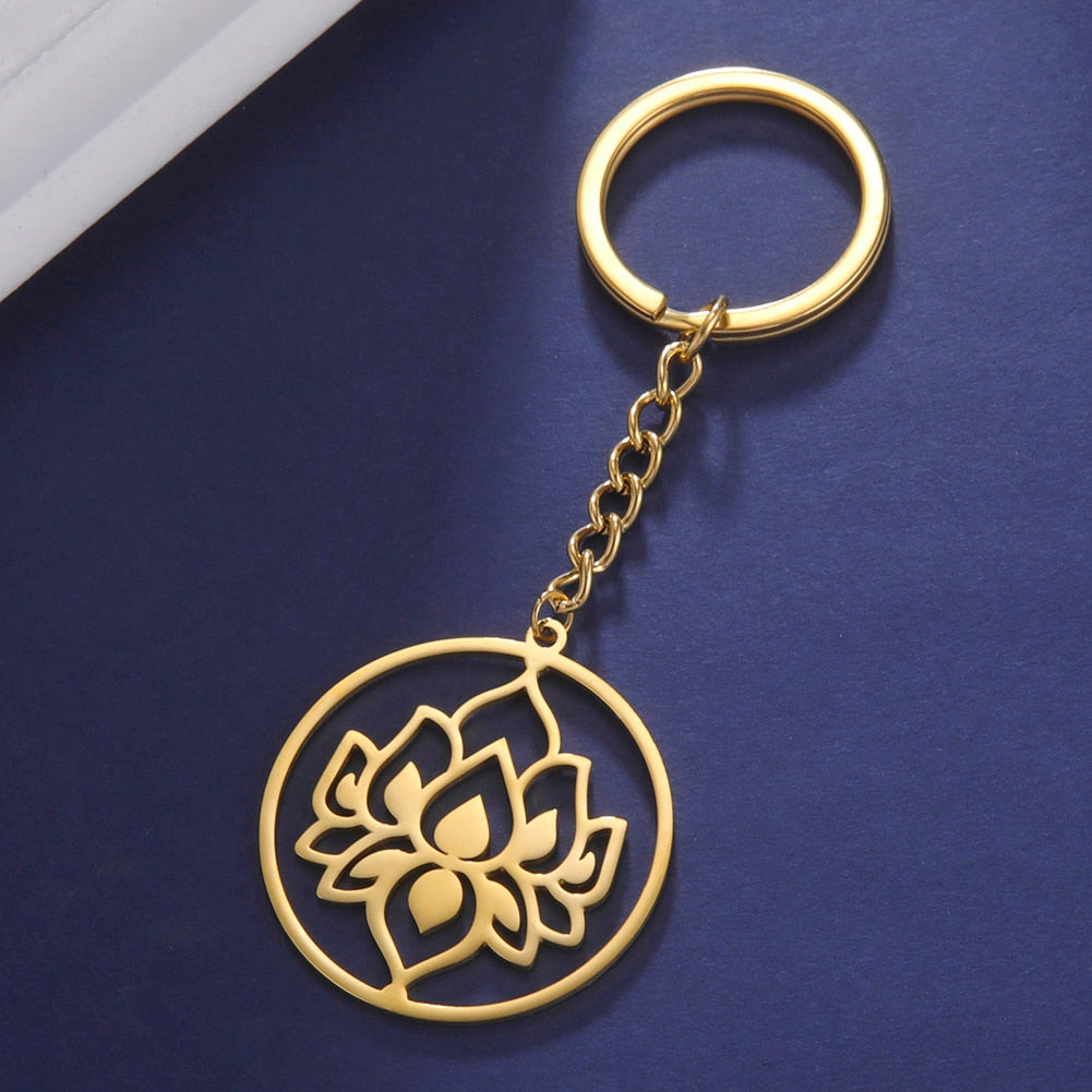 Porte-clé porte-bonheur Fleur de Lotus